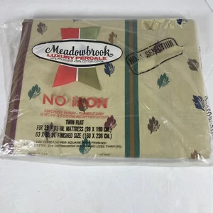 Vintage Meadowbrook Luxus Perkal, volle Größe flaches Blatt Blätter Herbst Hütte rustikal - Bild 1 von 5