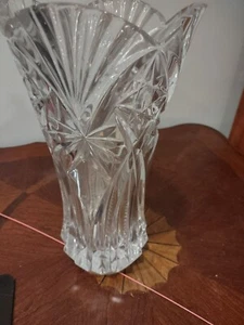 Elegant Cristal J Durand 12" Vincennes Patterned Crystal Glass Vase - Picture 1 of 2