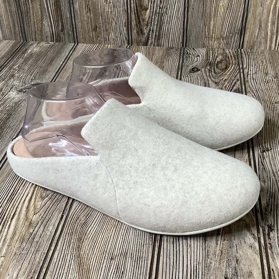 Zapatillas cómodas FITFLOP CHRISSIE II HAUS de fieltro marfil Fd1-892 para mujer talla 10 Foto 1 de 4