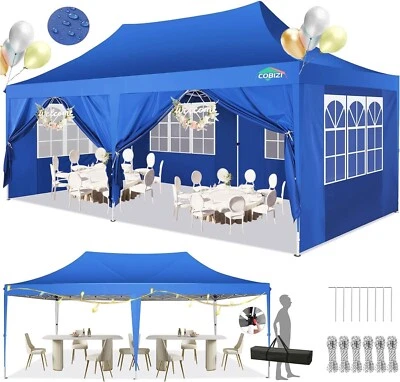 COBIZI Faltpavillon 3x6/3x4,5/3x3m Wasserdicht UV-Schutz Pop Up Gartenpavillon