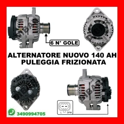 ALTERNATORE NUOVO 140AH OPEL VECTRA C GTS 1.9 CDTI DAL 04 KW110 CV150 Z19DTH 6 - Immagine 1 di 2