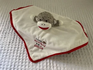 BABY STARTERS Lovey Security Blanket Sock Monkey Little Monkey Big Smile Rattle - Picture 1 of 5