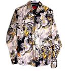 Patron Cito Red Label Mens Button Down Shirt Size M Black Yellow Grey Paisley