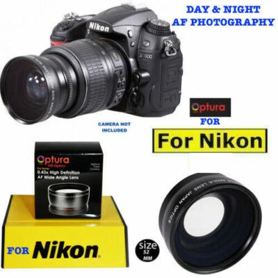 OPTURA HD® WIDE ANGLE LENS + MACRO LENS FOR NIKON D40 D50 D60 D70 D80 D90 D3100  - Image 1 of 4