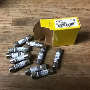 (BOX OF 10) BUSSMANN KTK-10 LIMITRON 10 AMP KTK 10 FUSES 600V NEW FUSES - Picture 1 of 2