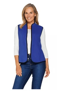Susan Graver Womens 3X Weekend Polar Fleece Full Zip Front Vest Blue NWT - Picture 1 of 6