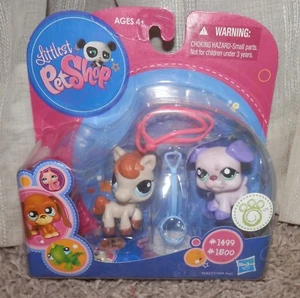 Littlest Pet Shop cream pony/pink dog #1499 & 1500 Accessories  bobblin'  head - Picture 1 of 3