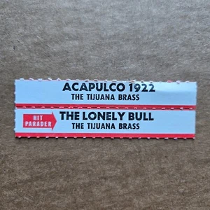 THE TIJUANA BRASS Acapulco 1922/The Lonely Bull JUKEBOX STRIP Record 45 rpm 7" - Picture 1 of 1