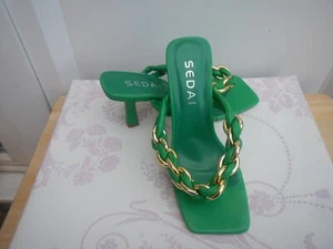 SEDAI GREEN /GOLD SMALL HEELED MULES SIZE 36/3 - Picture 1 of 7