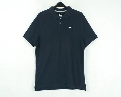 NIKE Polo Men XL shirt Short Sleeved Retro Tee Casual T-shirt Navy Blue Top VTG - Image 1 of 4