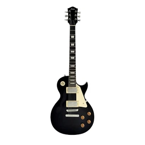 Haze SEG277BK Black Solid Body Electric Guitar + Free Gig Bag, Strap, Picks - Picture 1 of 12