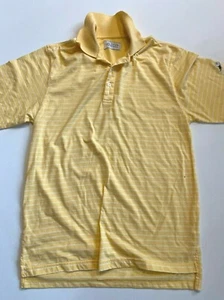 Eleven Straight Byron Nelson Golf Polo Shirt Men's Medium Yellow Stripe Golfing - Picture 1 of 4