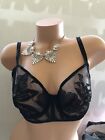 Victoria's Secret Very Sexy Bling Sequin Black Lace Embellished Unlined Bra 36D