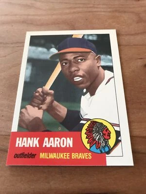 1991 Topps Archives 1953 Hank Aaron Milwaukee Brewers Card #317 mnt - Image 1 of 2