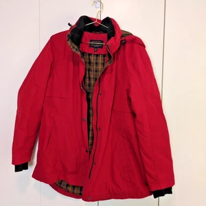 Pendleton Women’s Large Hooded Jacket Red Waterproof Zippered Hidden Hood - Picture 1 of 8