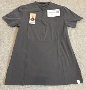 Lalabu Dad Shirt Mens XL Gray Kangaroo Pouch Baby Carrier V Neck Stretch NWT - Picture 1 of 7