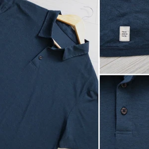 Camisa Polo Vuori Para Hombre L Azul Strato Tech Rendimiento Informal Elastizada Ropa Activa - Imagen 1 de 6