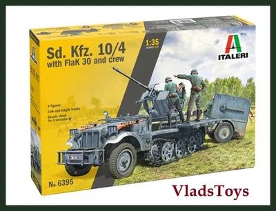 Italeri Plastic Model kit 1/35 Scale SD.KFZ.10/4 with FLAK 30 and crew #6395 - Image 1 of 4