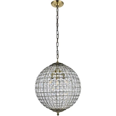 Living District LD5026 Earlene Pendant Antique Bronze and Clear - Image 1 of 4