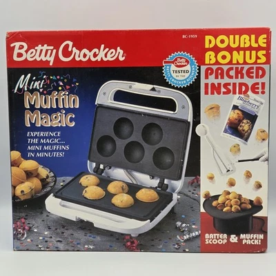 Betty Crocker Mini Muffin Magic Cupcake & Muffin Maker BC-1959 mit Löffel & Rezept - Bild 1 von 4