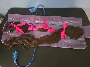 Brown Hair Extensions Human Hair Clip In 2 Sets ( 18" And 25") In A Silky Pouch  - Picture 1 of 11