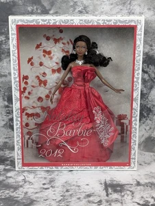 2012 Holiday Barbie Collector African American Red Dress Mattel W3466 New in Box - Picture 1 of 19