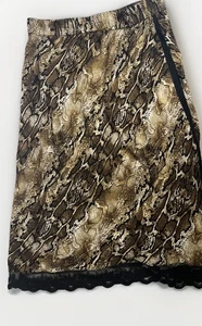 Laundry by Shelli Segal Snake Print Lace Bottom Midi Skirt Size Small - Picture 1 of 6
