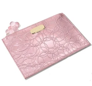 Mac Pink Metallic Faux Leather Cosmetic Bag With Zipper - Picture 1 of 2