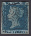 Sg 14 1841 2D Blue Plate 3 Lettered Ri. Superb Used With A Full Upright Scott...