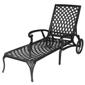 3-Position Outdoor Weather Resistant Aluminum Chaise Lounge Recliner Chair - Picture 1 of 12