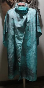 DAVID RAVEL San Francisco USA Green Sheen Long Lightweight ARTSY Coat IRIDESCENT - Picture 1 of 12