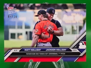 Maglia Jackson Matt Holliday 2024 Topps Now 625 Padre Figlio DUO ROSSA 7/10 Match - Foto 1 di 2