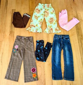 Set 6 Girls Kids Matilda Jane Jeans Wide Bottom Flapdoodles Dress Pants Size 6 - Picture 1 of 9