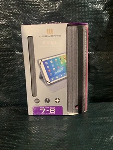 Lifeworks Turncoat 7-8" Folio Gray Tablet Case 360° Swivel & Stylus Loop NEW - Picture 1 of 1