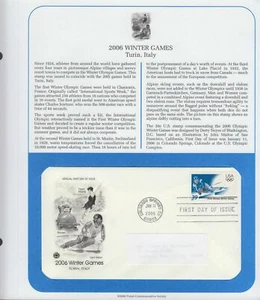 2006 Winter Olympic Games Sc 3995 Colorado Springs CO on info page PCS cachet - Picture 1 of 1