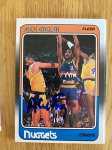 Denver Nuggets Alex English signed 1988-89 Fleer Card - Picture 1 of 3