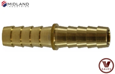 NEW! Midland Metals 32098 Brass Hose Mender Splicer 3/4" Barb x 3/4" Barb 32-098 - Image 1 of 4