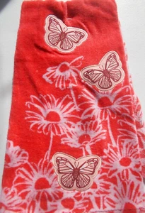 FULL UNCUT CORALMULTICOLOR BUTTERFLY Print Cotton Kitchen Towel - Picture 1 of 1