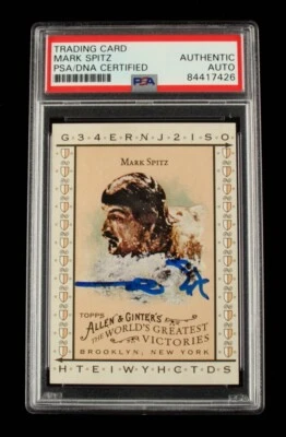 Mark Spitz Signed 2008 Topps Allen & Ginter World's Greatest Victories Card PSA - Image 1 of 2