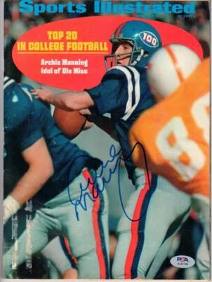Archie Manning Ole Miss Signed Sports Illustrated SI 9/14/70 PSA/DNA auto - Image 1 of 2