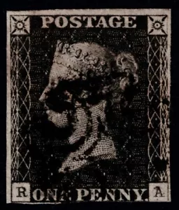 1840 1d Grey-Black Pl 11 RA Fine Black MX Rare Plate Very Fine Cat. £4,600.00 - Picture 1 of 1