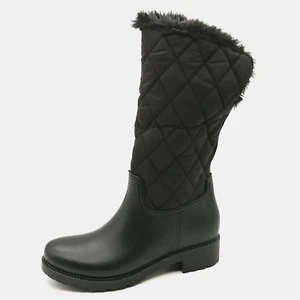 Spring Step Womens Para Mid-Calf Winter Boots Black Quilted Side Zip EUR 37 NEW - Picture 1 of 11