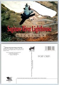 Bay City Michigan SAGINAW RIVER LIGHTHOUSE Postcard V211 - Picture 1 of 1