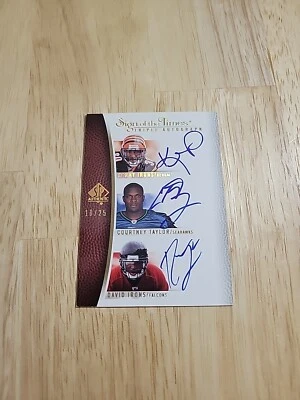 2007 SP Authentic KENNY IRONS TAYLOR IRONS Sign of the Times Triple Autograph - Image 1 of 4