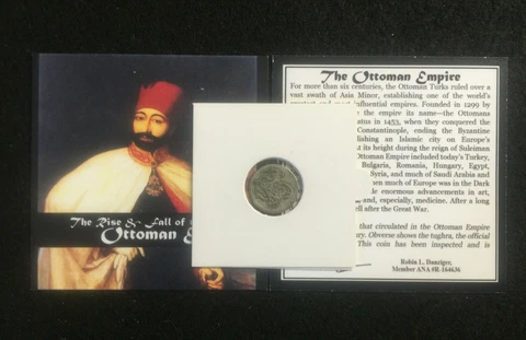 Ottoman Empire Silver Coin 18th Century SOA & History & Holder & Mini Album Incl Cover