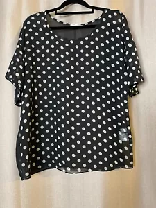 Jay Jays Top Black Womens Size XS Sheer Polka Dot Overshirt Flutter Sleeve - Picture 1 of 9