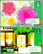 2x STARBUCKS 2015 QUEBEC STORE FRONT AND PINK FLOWER COLLECTIBLE GIFT CARD LOT
