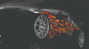 Flames Fire wrap Car Truck Trailer Graphics Decals Stickers Wrap 75" x 24" - Picture 1 of 2