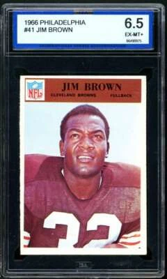 Jim Brown Card 1966 Philadelphia #41 ISA 6.5 EX-MINT+ - Image 1 of 2