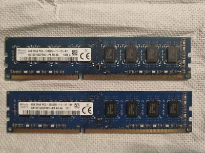 Hynix RAM 8GB (2 x 4GB) PC3-12800U-11-12-B1 HMT351U6CFR8C-PB N0 (BA/AA) - Immagine 1 di 2